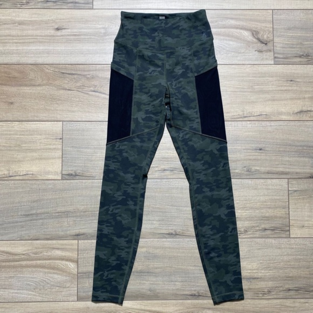 Good American Womens Pocket Sculpt Camo Leggings Size 1 Green And Black‎